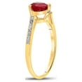 thumbnail image 4 of Mia Diamonds 10kt Yellow Gold Womens Heart Lab-Created Ruby Solitaire Diamond-accent Bypass Ring 1 Cttw, 4 of 4