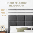 thumbnail image 4 of Sailvan Full Size Bed Frame with Headboard, Upholstered Bed Frame Full , Full Wood Slats Bed Frame, With 1000LBS, Height Adjustable, No-Noise, Easy to Assemble, Gray Black, 4 of 11