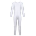 thumbnail image 5 of Oyolan Kids Girls Full Length Gymnastics Jumpsuit One Piece Bodysuit Long Sleeve Dance Leotard Unitard White 13-14, 5 of 7