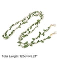 thumbnail image 3 of Unique Bargains 1 Pc Handmade Cord Belt Elegant Leaf Tassel Adjustable Waist Belt Green White, 3 of 6