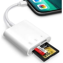 SD Card Reader for iPhone iPad,Trail Game Camera Micro SD Card Reader Viewer,SLR Cameras SD Reader with Dual Slot,Photography Memory Card Adapter,Plug and Play