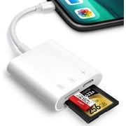 SD Card Reader for iPhone iPad,Trail Game Camera Micro SD Card Reader Viewer,SLR Cameras SD Reader with Dual Slot,Photography Memory Card Adapter,Plug and Play