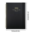 thumbnail image 3 of JGJJUGN 2026 Weekly Monthly Planner, Hardcover Schedule Organizer, Yearly Calendar Notebook with Pockets, Goal Setting & Time Management, Portable Planner for Efficient Planning, 6.5'' x 8.5'', 3 of 6