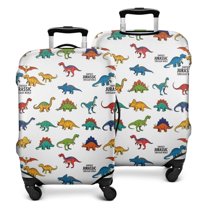 White Cartoon Fantasy Dinosaurs Pattern Luggage Cover Fashion Suitcase Cover Baggage Covers Fit 25-28 Inch Luggage (Go Travel)