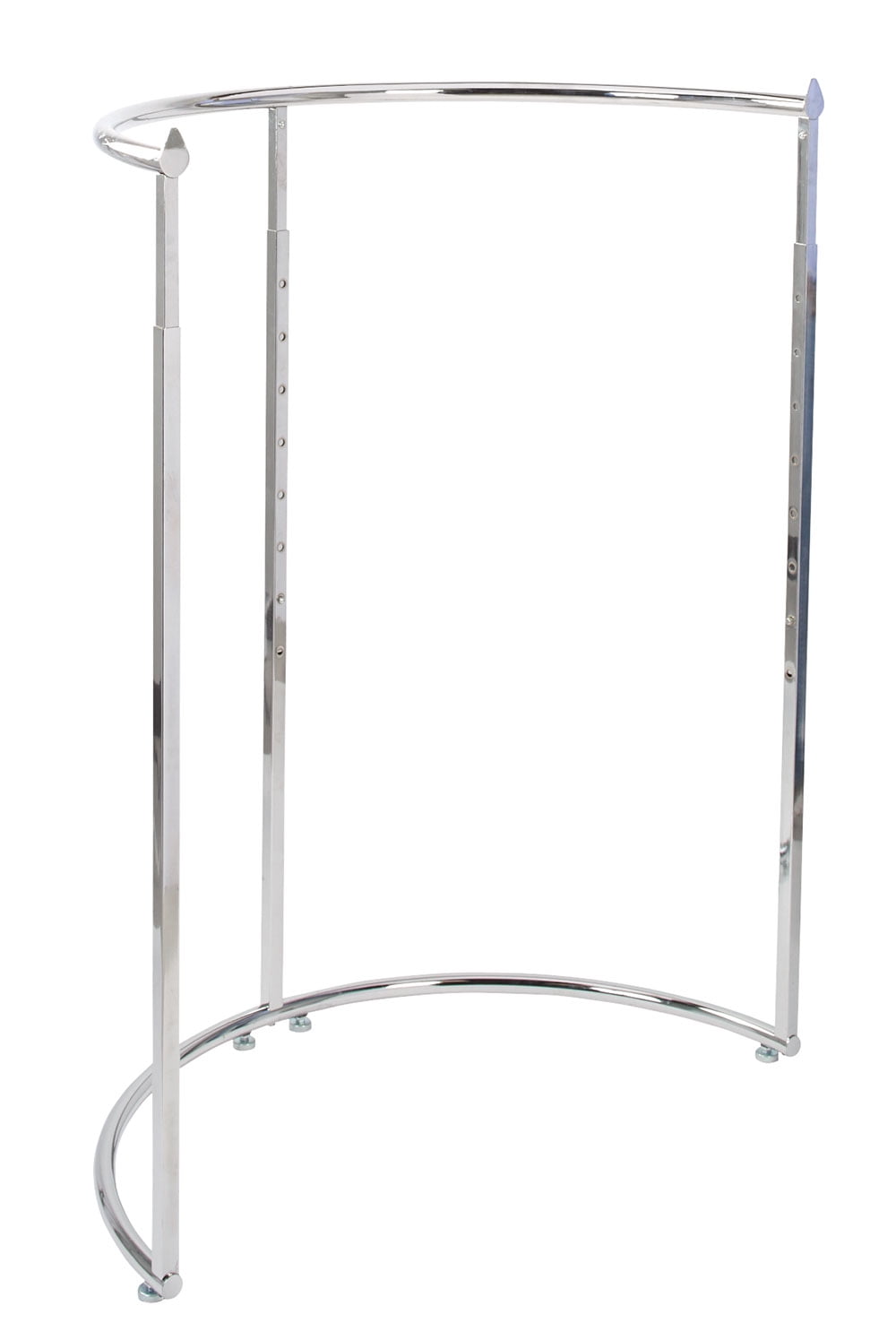 Half Round Clothing Rack Pipeline Collection Chrome Garment Adjustable 52 72" H 