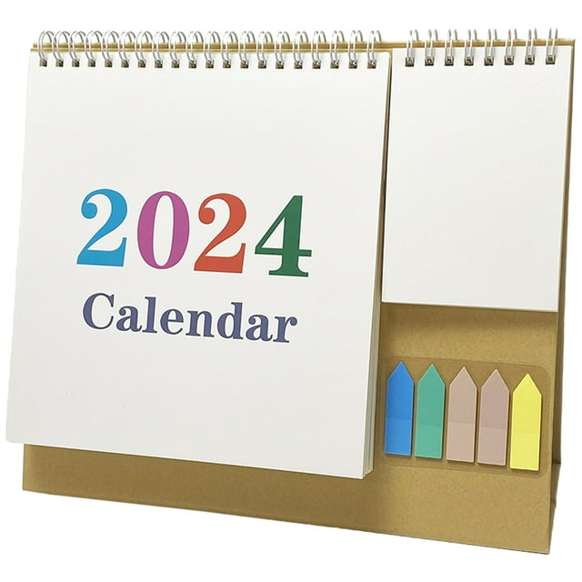 Calendrier de Bureau 2024 Calendrier de Planification Quotidienne Calendrier Décoratif en Papier Calendrier de Bureau