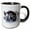 Black/White, variant on 3drose, Usa, Wy, Yellowstone Np. Bison Bull Covered in Windblown Snow., 11oz Two-tone Yellow Mug