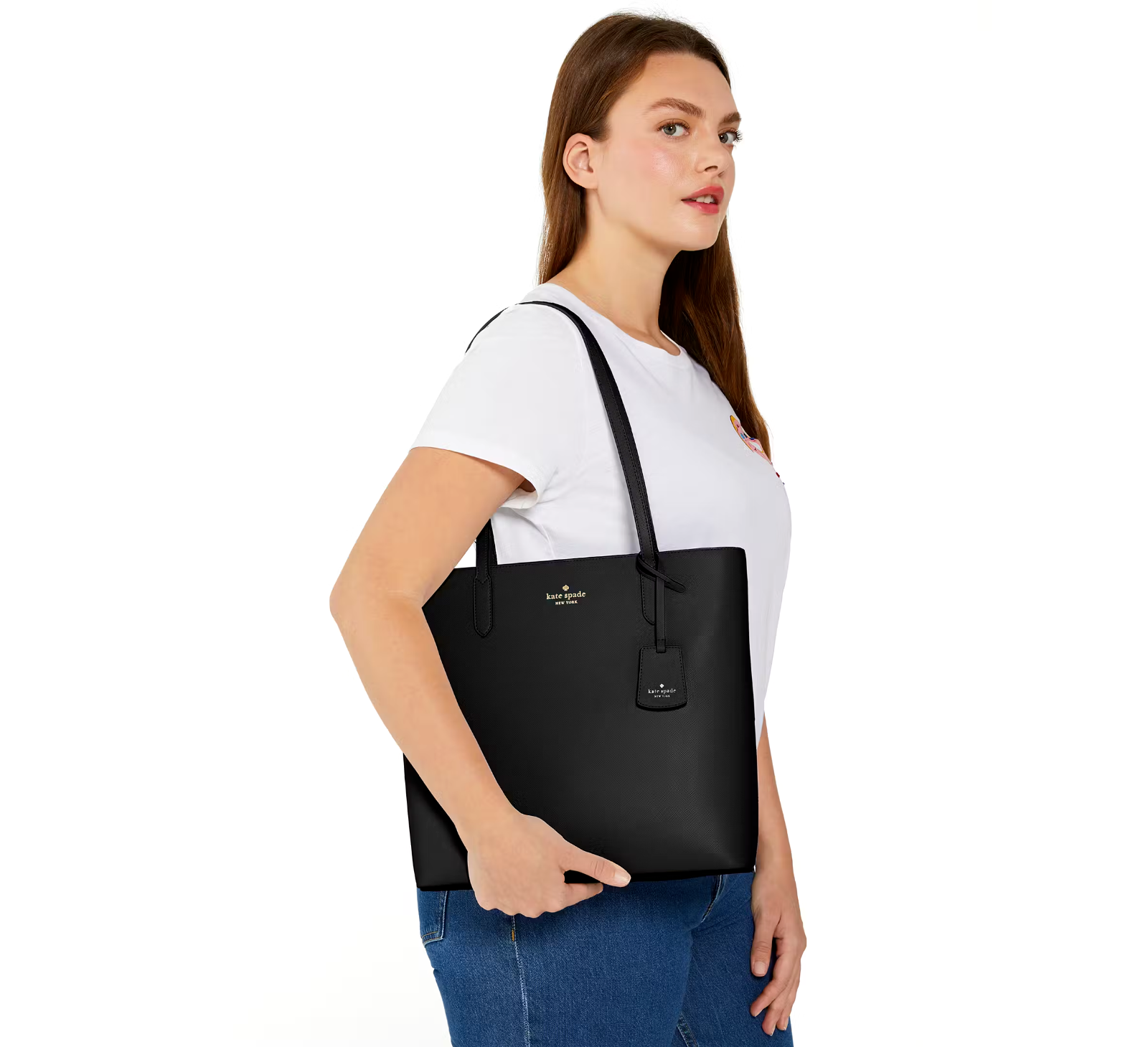 Kate Spade Brynn Saffiano Leather Black Large Tote Bag KG109 $359
