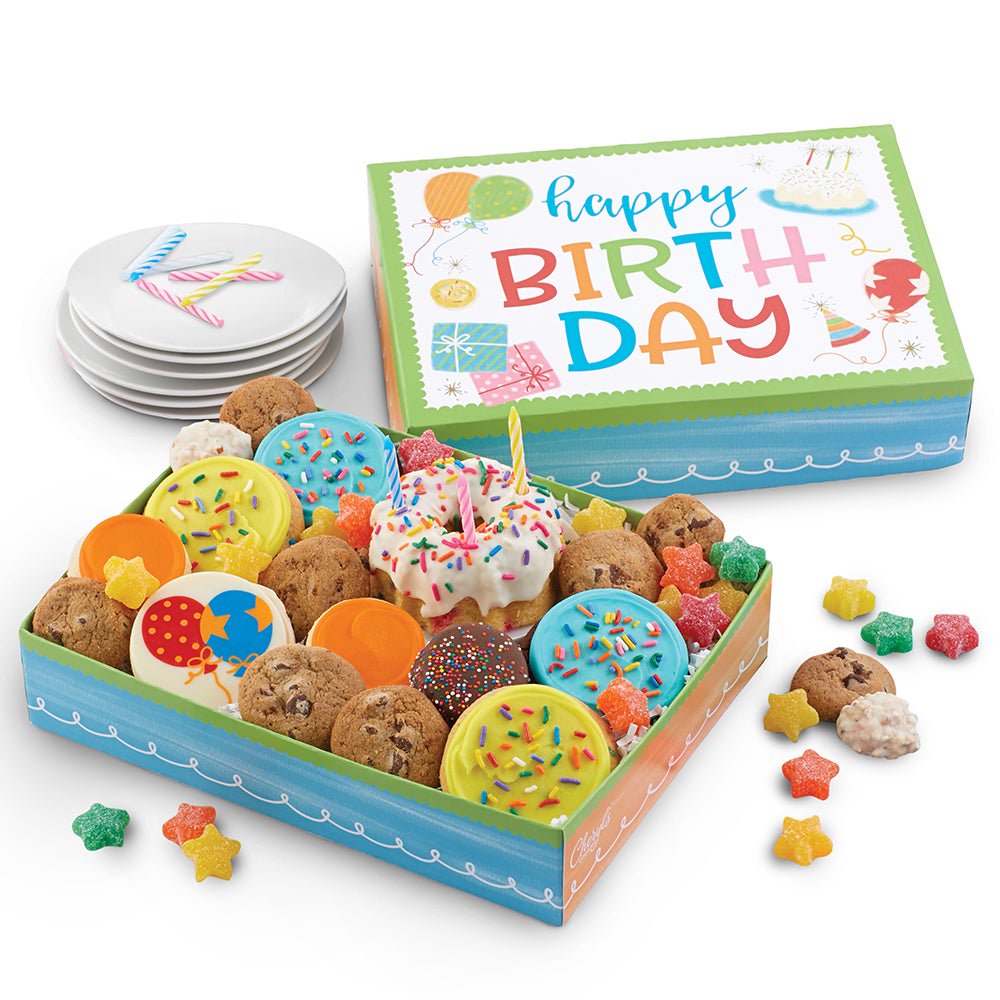 Cheryl's Cookies Birthday in a Box Cookie and Bakery Gift Set with Birthday Cake and candles (20