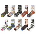 thumbnail image 1 of 10 Pack Patterned Mens Crew Socks Creative Oil Painting Art Casual Socks For Female, 1 of 5