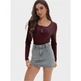 thumbnail image 3 of Women's Shirts Long Sleeve Casual Fall Top Button Ribbed Knit Basic Blouses, 3 of 6