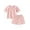 Daisy Pink, variant on Arshiner Toddler Girls Summer Outfits Short Sleeves Crewneck Tops and Shorts with Pockets Cute Summer 2 Pieces Short Sets