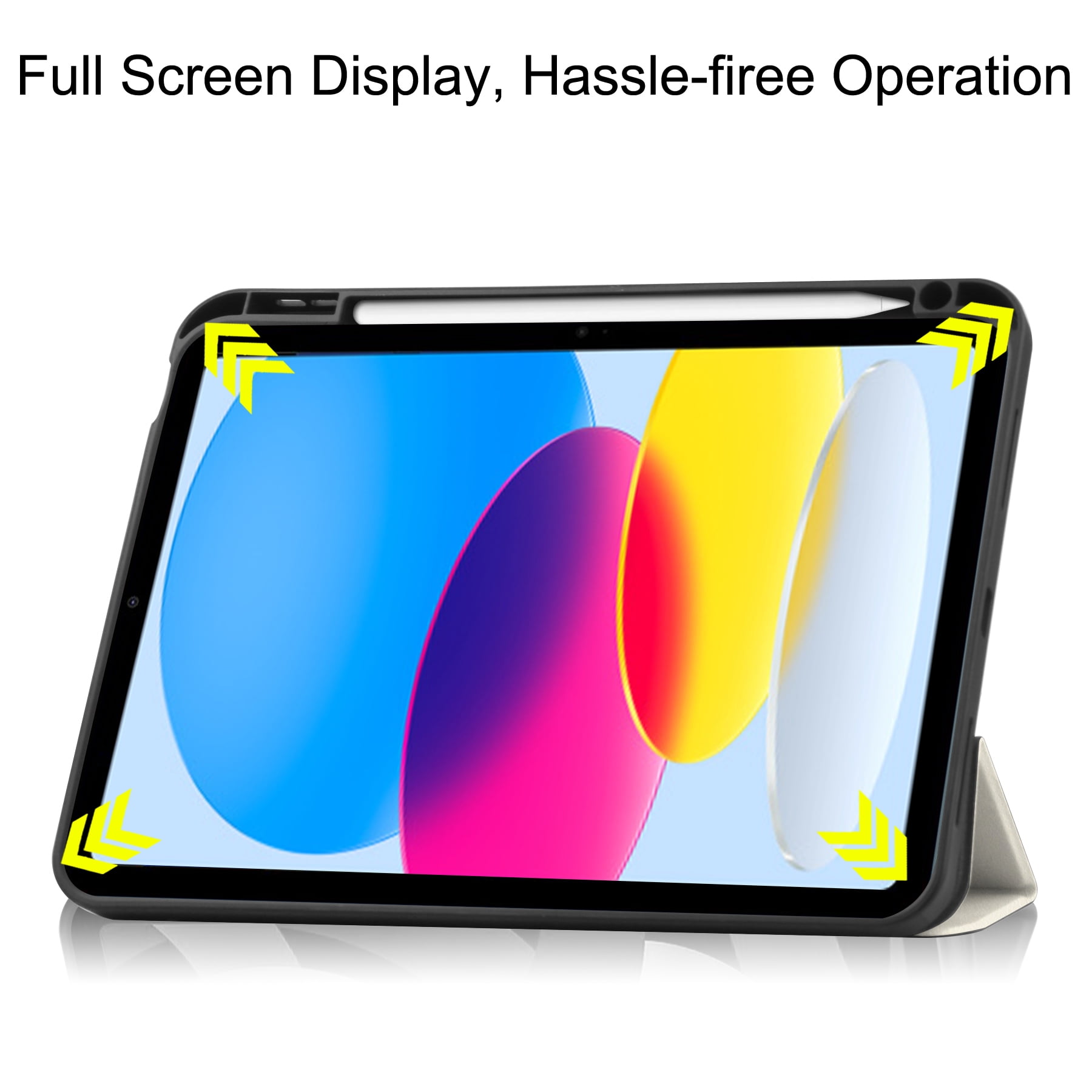 iPad 10.9 Case, iPad 10th Generation Case, iPad 2022 Case 10.9" Tri-fold - Alltyech Multi Angle Stand Auto Sleep Wake Protective with Pencil Holder Case Cover for Apple iPad 10.9" 2022 - Cat