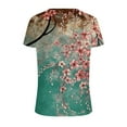 thumbnail image 4 of moda de las mujeres casual manga corta impreso cuello redondo suéter suelto top azul claro/l, 4 of 5
