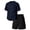 Navy#5053BB, variant on Men's Short Sleeve Tracksuit Waffle Knit Men Short Sleeve Shirt and Shorts Set Workout Short Sleeve Summer Tracksuits Casual Set White M