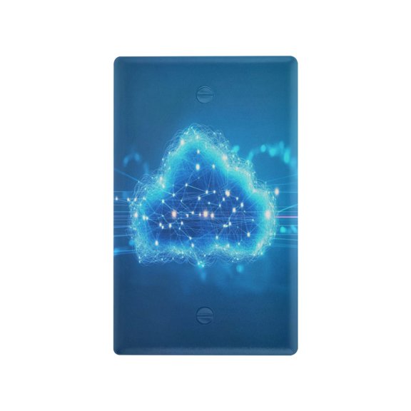 Blue Cloud with Glowing Lights Light Switch Cover Switch Plate Outlet Cover Plug Cover for Electrical Outlet