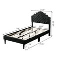 thumbnail image 4 of Twin Upholstered Platform Bed Frame with 47" Tall Adjustable Headboard - Black - Oliver & Smith - Elizabeth, 4 of 7