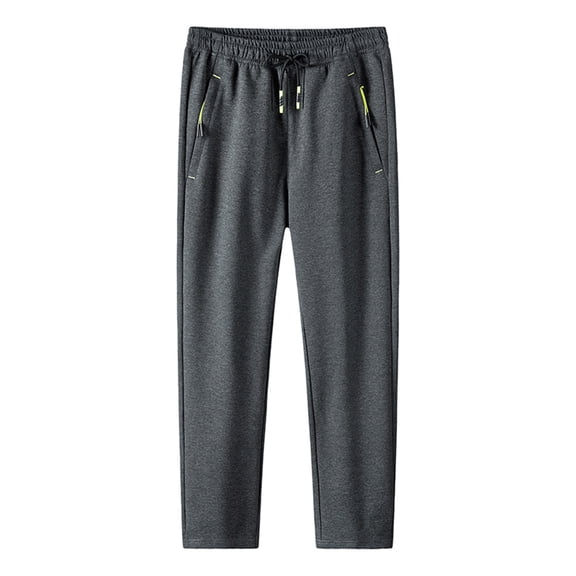 Durtebeua Cargo Sweatpants Relax Fit Open Bottom Mens Sweatpants With Zipper Pockets
