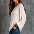 thumbnail image 4 of Sweaters for Women Scoop Neck Long Sleeve Oversized Knit, 4 of 5