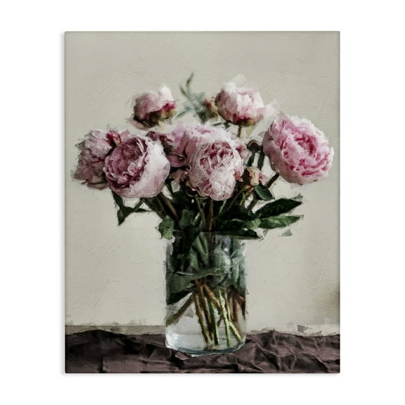 Stupell Industries Jar Of Roses Botanical & Floral Painting Gallery Wrapped Canvas Art Print Wall Art, 16 x 20