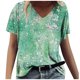 thumbnail image 1 of Camiseta de Manga Corta de la Mujer con Cuello en V Causal, Camiseta de Estante de Imitación de Moda de Verano, 1 of 5