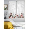 thumbnail image 3 of Christmas Sheer Curtains 72 inches Long 2 Panels Set Winter Snow Scene Snowflakes Snowman Mistletoe Tiers Sheers Rod Pocket Small Window Short Curtains for Kitchen Cafe, Each 52" W x 72" L, 3 of 7