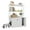 White, variant on Litter Box Enclosure with Shelves, Cat Litter Box Furniture with Scratch Pad Hidden Kitty Litter Box Enclosure Furniture Indoor Cat House with 2 Doors for Most of Litter Box