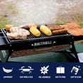 thumbnail image 5 of J&V TEXTILES Folding Portable Charcoal Grill, Tailgate Traveler Grill, Foldable Sturdy Durable Tabletop, Large Cooking Area 17x12" BBQ Backyard Outdoor Camping Beach Picnic Hiking Red, 5 of 5