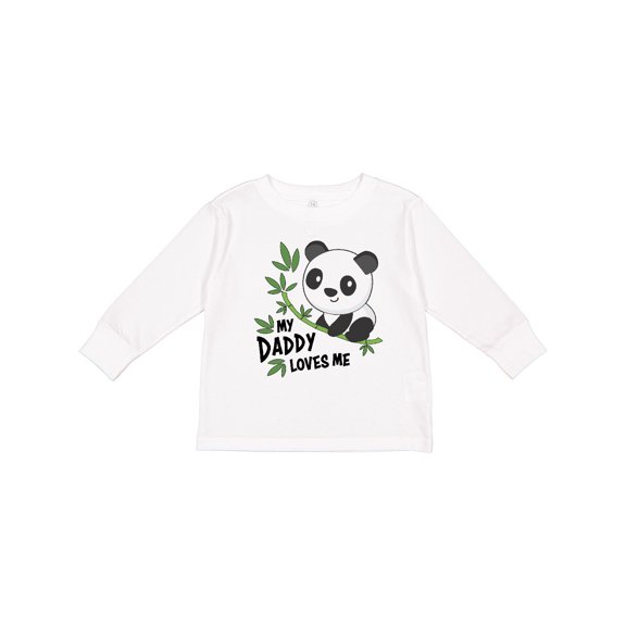 Inktastic My Daddy Loves Me- cute panda Boys or Girls Long Sleeve Toddler T-Shirt