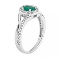 thumbnail image 2 of 10k White Gold Emerald & 1/4 Carat T.W. Diamond Oval Halo Ring, 2 of 3