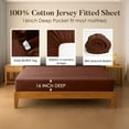 thumbnail image 4 of Dan River Twin Fitted Bottom Sheet only Jersey Knit Cotton Soft Absorbent with Deep Pocket - Brown, 4 of 10