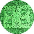 thumbnail image 1 of Ahgly Company Indoor Round Abstract Green Contemporary Area Rugs, 7' Round, 1 of 1