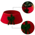 thumbnail image 4 of 24-Inch Velvet Christmas Tree Collar with Red Bow, Decorative White Tree Skirt Cover for Xmas Tree Base, Holiday Home Decor，Red, 4 of 7