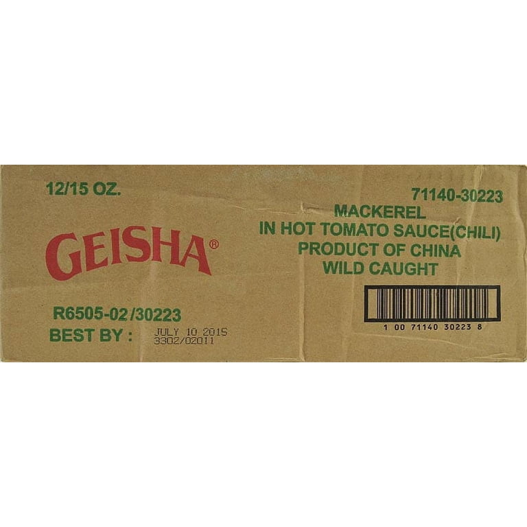 Geisha Mackerel in Tomato Sauce with Chili, 15 oz, High Protein