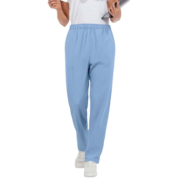 Vibrex Sweatpants Women's Solid Color Straight Barrel Elastic Waist Nursing Worker Pants Women‘s Cozy Wide Leg Sweatpants Lounge Soft Comfortable Pants