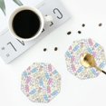 thumbnail image 5 of Pofeuu Cartoon Bunny Print Leather Coasters Set of 6, Round Cups Mugs Mat Pad for Home Kitchen Heat Resistant Drink Coasters,Octagon, 5 of 7