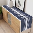 thumbnail image 4 of Vintage Striped Table Runner - 60 Inch Long, Kitchen Dining Table Runner Dresser Scarves, Midnight Blue Modern Simple Lines Farmhouse Decor for Coffee Tables Wedding Party Banquet, 4 of 8