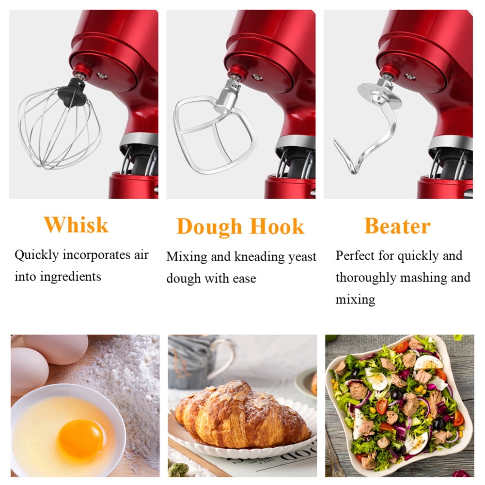 Private Jungle 660W 7-Speed Tilt-Head Kitchen Mixer, with 5.8QT Stainless Steel Mixing Bowl, Beater, Dough Hook, Whisk, Household Use - Red Private Jungle 660W 7-Speed Tilt-Head Kitchen Mixer, with 5.8QT Stainless Steel Mixing Bowl, Beater, Dough Hook, Whisk, Household Use - Red