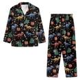 thumbnail image 2 of Xixirimido Dinosaur Christmas Tree Gift Print Mens Ultra Soft Pajama Set, Stretch Long Sleeve Lounge Pjs Button-Down Lightweight & Cozy Sleepwear with Pockets, Medium, 2 of 4