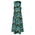thumbnail image 5 of Colorful Peacock Dress Animal Print Beach Maxi Dress Street Wear Bohemia Long Dresses Woman V Neck Design Oversize Vestido, 5 of 7