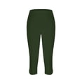 thumbnail image 4 of Lumtrix Capri Leggings For Women 2026 Summer Stretch Plus Size High Waisted Soft Casual Workout Yoga Pants With Pockets Army Green M, 4 of 5