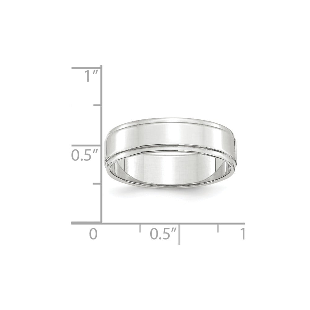 10K Yellow Gold 6mm Flat with Step Edge Band Ring Size 4 to 14 