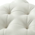 thumbnail image 6 of Inspired Home Destiny Linen Ottoman Square Shaped Modern Allover Tufted Design, Cream White, 6 of 7