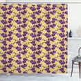 thumbnail image 1 of Orchids Shower Curtain, Tropical Violet Bouquets Blooming in Season Revival Exotic Flora Pattern, Fabric Bathroom Set with Hooks, 69W X 70L Inches, Purple and Mustard, by Ambesonne, 1 of 3