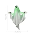 thumbnail image 3 of Halloween Hanging Light up Ghost, 28"x25" White Ghosts with Green LED Light Halloween Hanging Decoration for Front Yard Patio Lawn Garden Party Decor Indoor Outdoor(A), 3 of 7