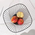 thumbnail image 5 of Scandinavian Style Iron Fruit Basket - Rustic Farmhouse Kitchen Organizer with Rattan Accents - Decorative Storage for Dining Room Centerpiece, 5 of 6