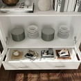 thumbnail image 4 of KULAGAGA Display Cabinet with 2 Glass Doors and Drawer, 70.9 inch Freestanding Tall Cabinet Bookcase for Living Room, 4 of 7
