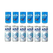 Korean Soft Drink Variety Multi-Pack by Lotte, Milkis Original 6 EA + Let's Be Coffee 6 EA
