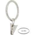 thumbnail image 2 of MERIVILLE Curtain Rings with Clips, Set of 14, 1.5" Inner Diameter, Fits Up to 1 1/4" Rod, Satin Nickel, 2 of 2
