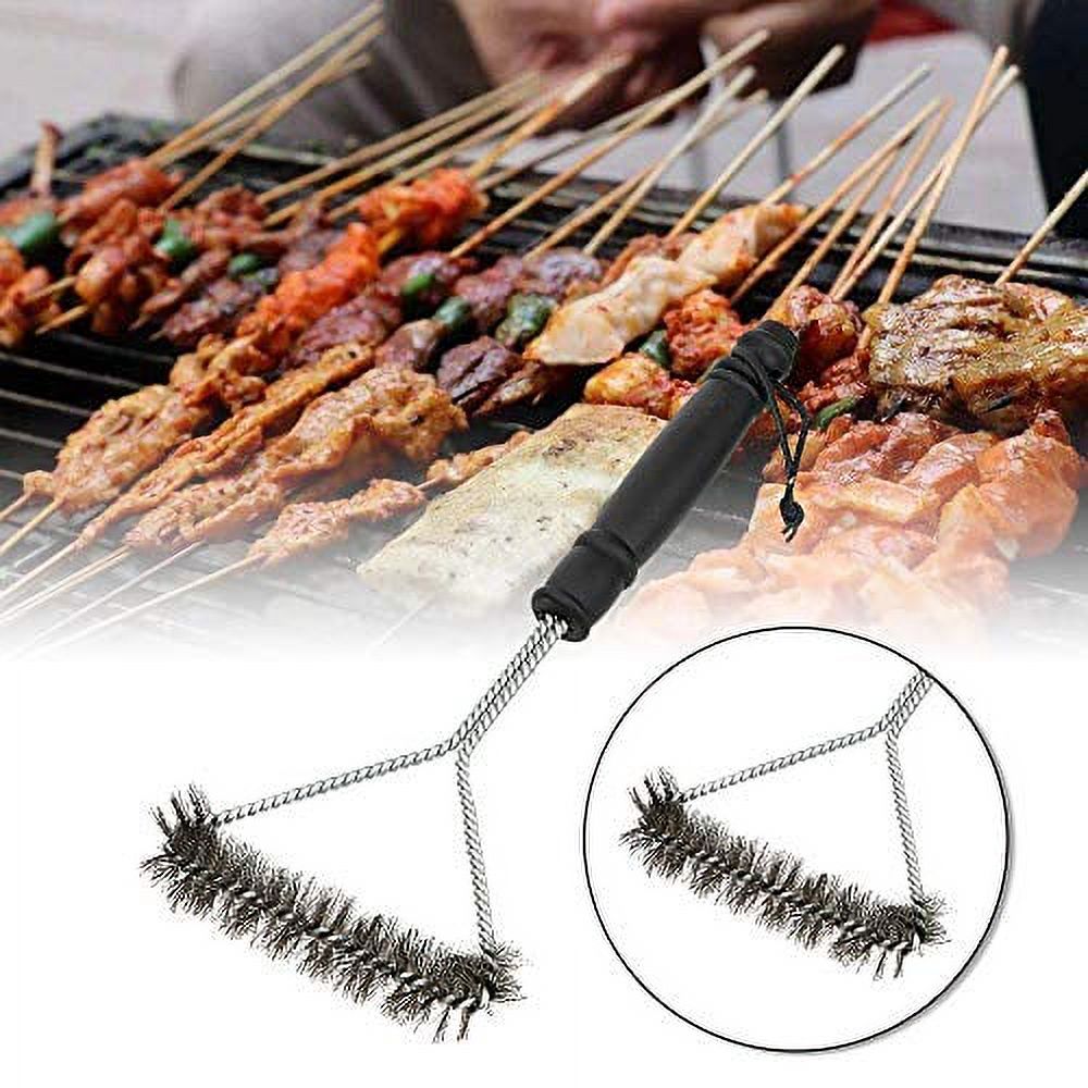 BBQ Grill Brush Set, Barbecue Grill Brush and Scraper, 12-Inch 3-Sided Grill Brush - Two Set for All Grill Cleaning, Great BBQ Grilling Accessories Gift - image 3 of 3